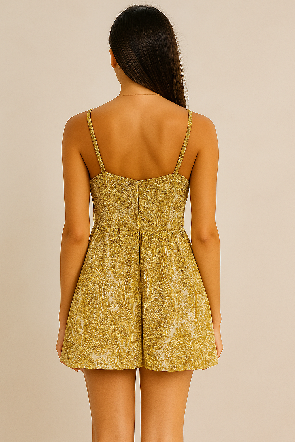 Silk Paisley Print Mini Dress
