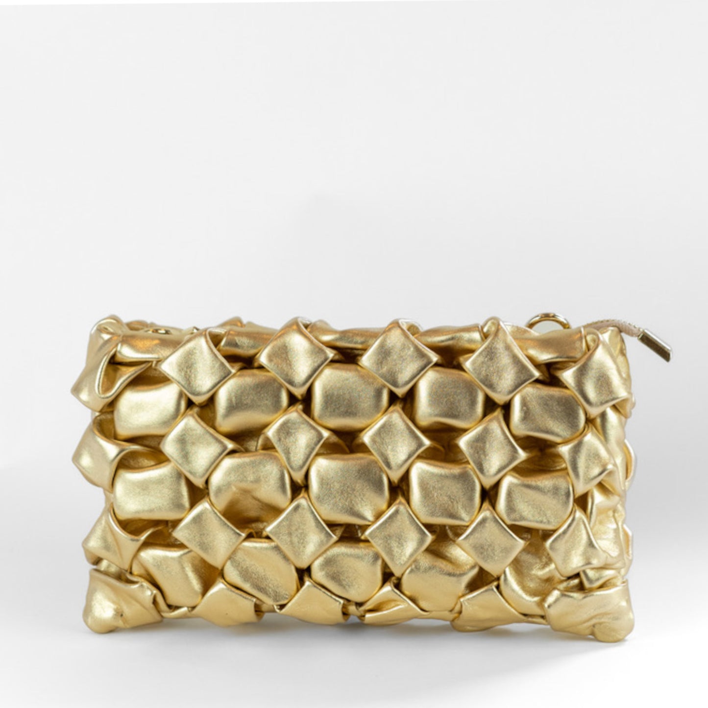 Lucille Woven Nappa Clutch