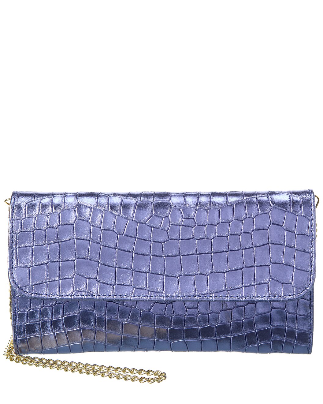 Metallic Leather Clutch