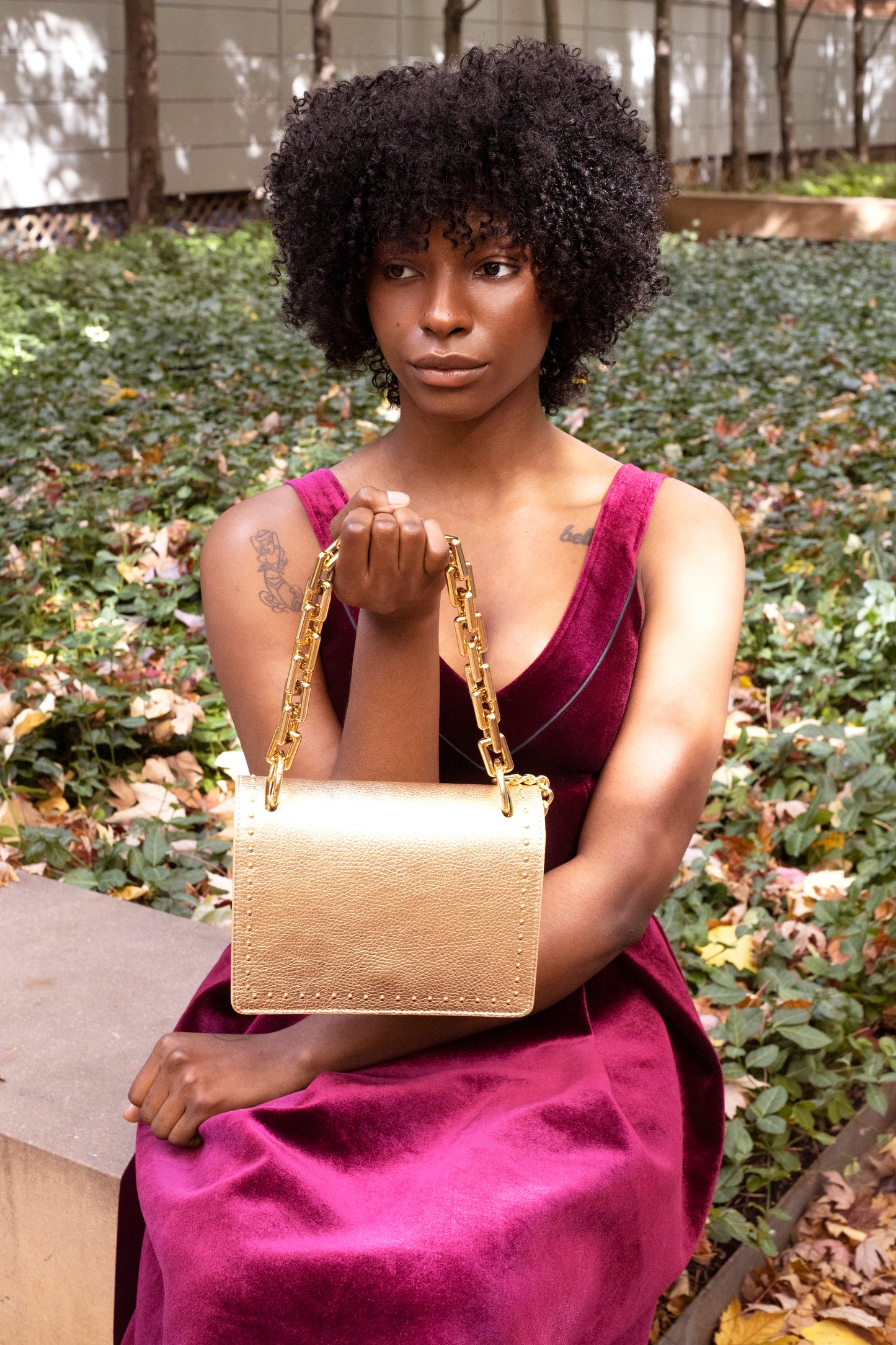 Metallic Leather Crossbody