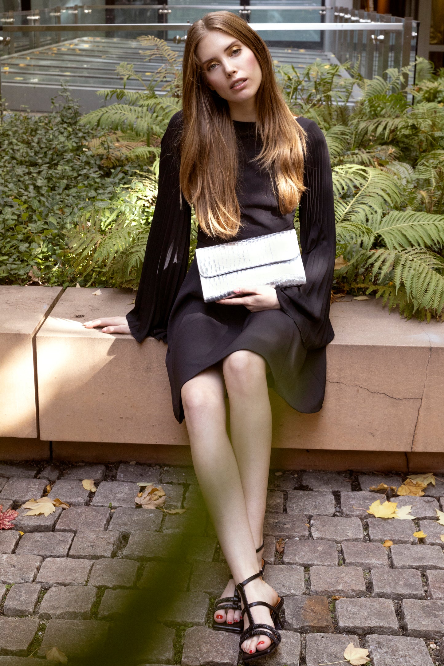 Metallic Leather Clutch