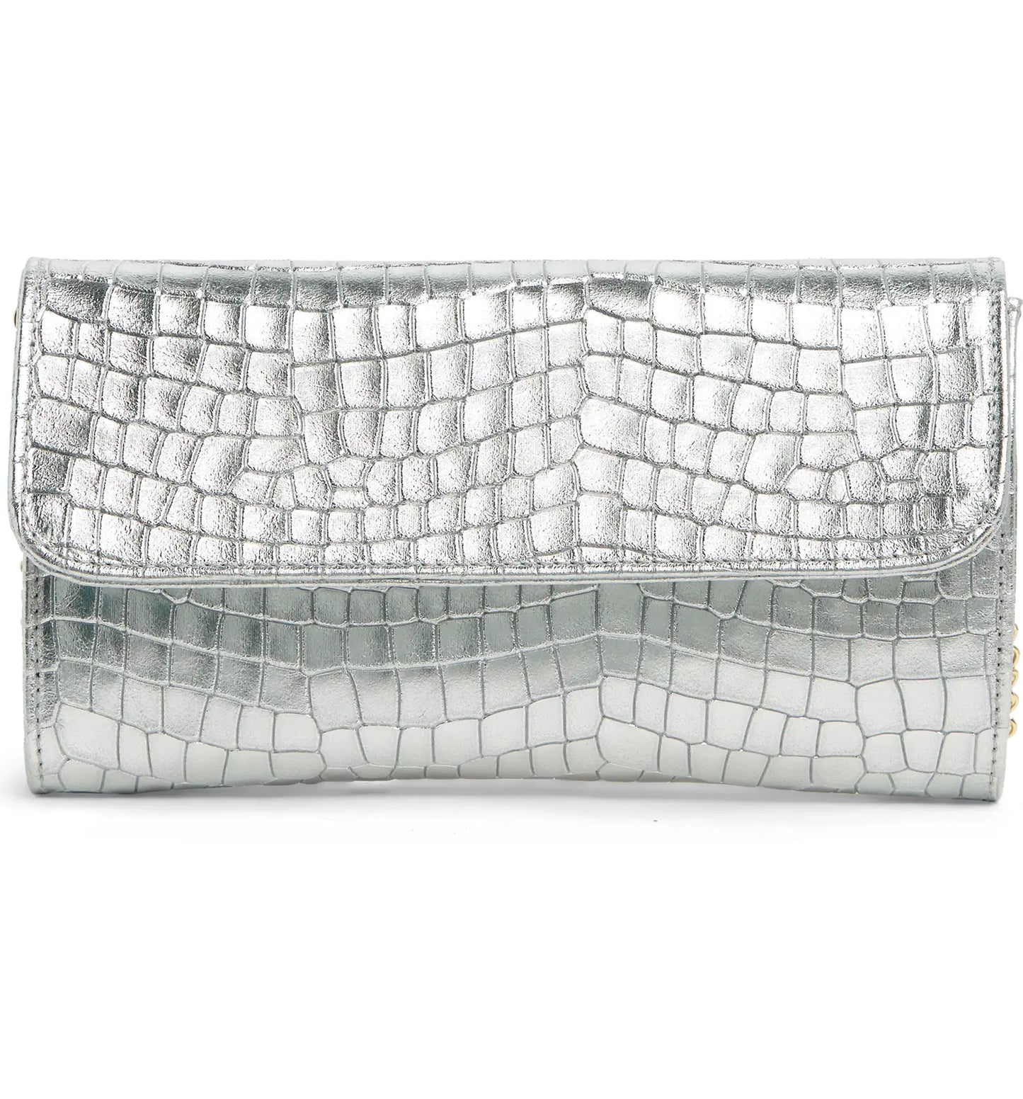 Metallic Leather Clutch