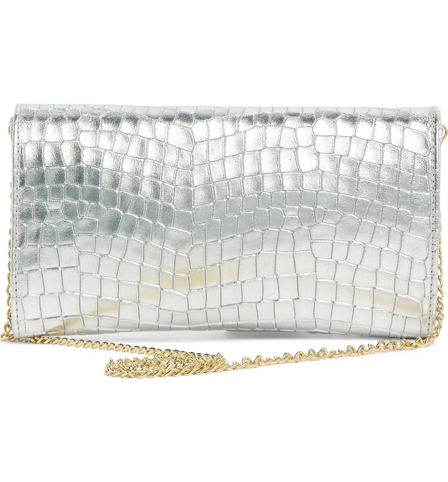 Metallic Leather Clutch