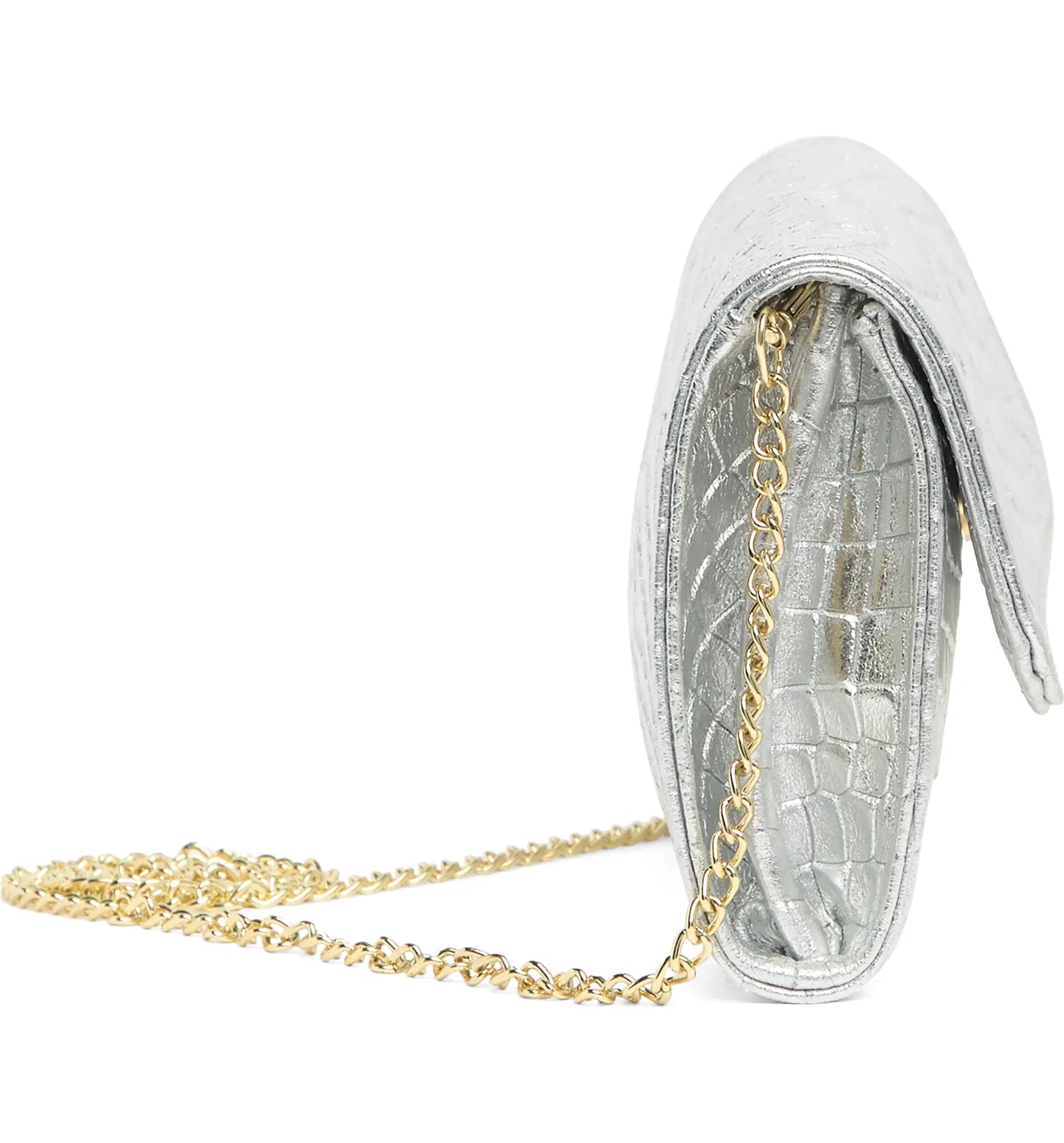 Metallic Leather Clutch