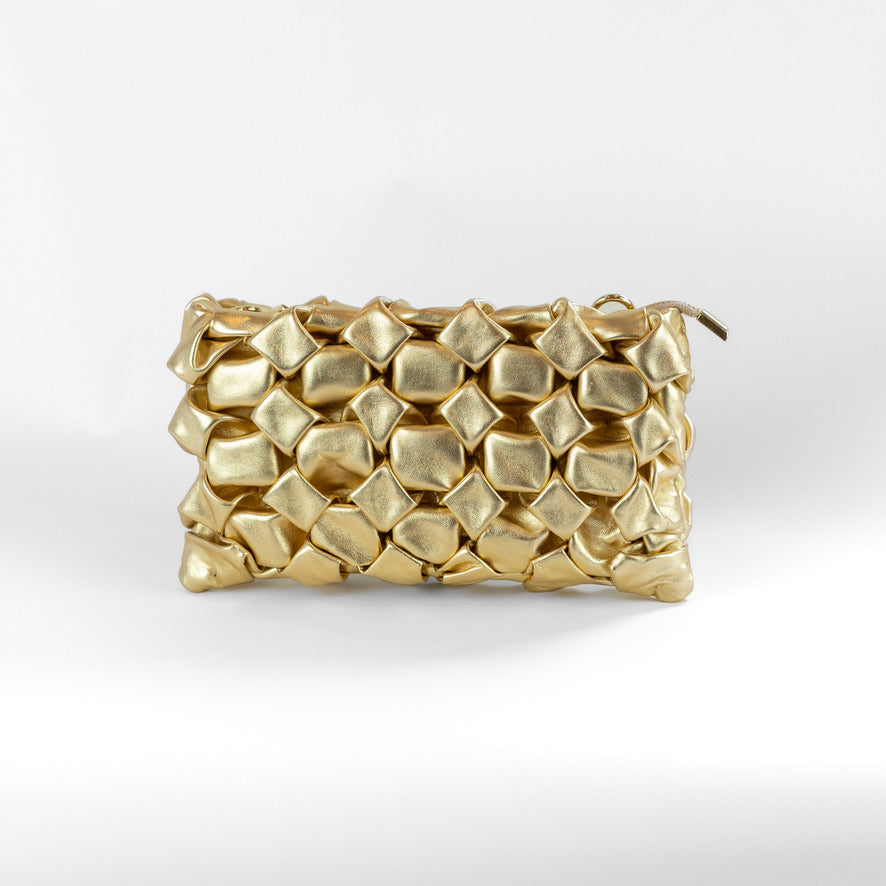 Lucille Woven Nappa Clutch