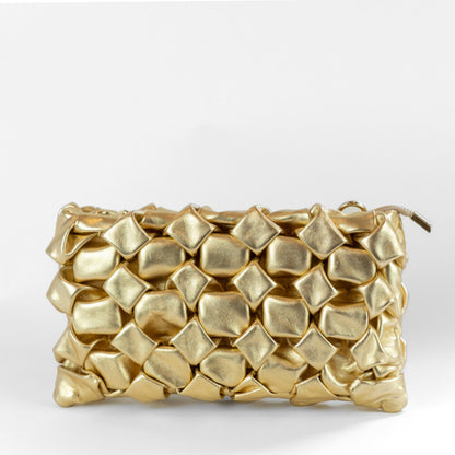 Lucille Woven Nappa Clutch