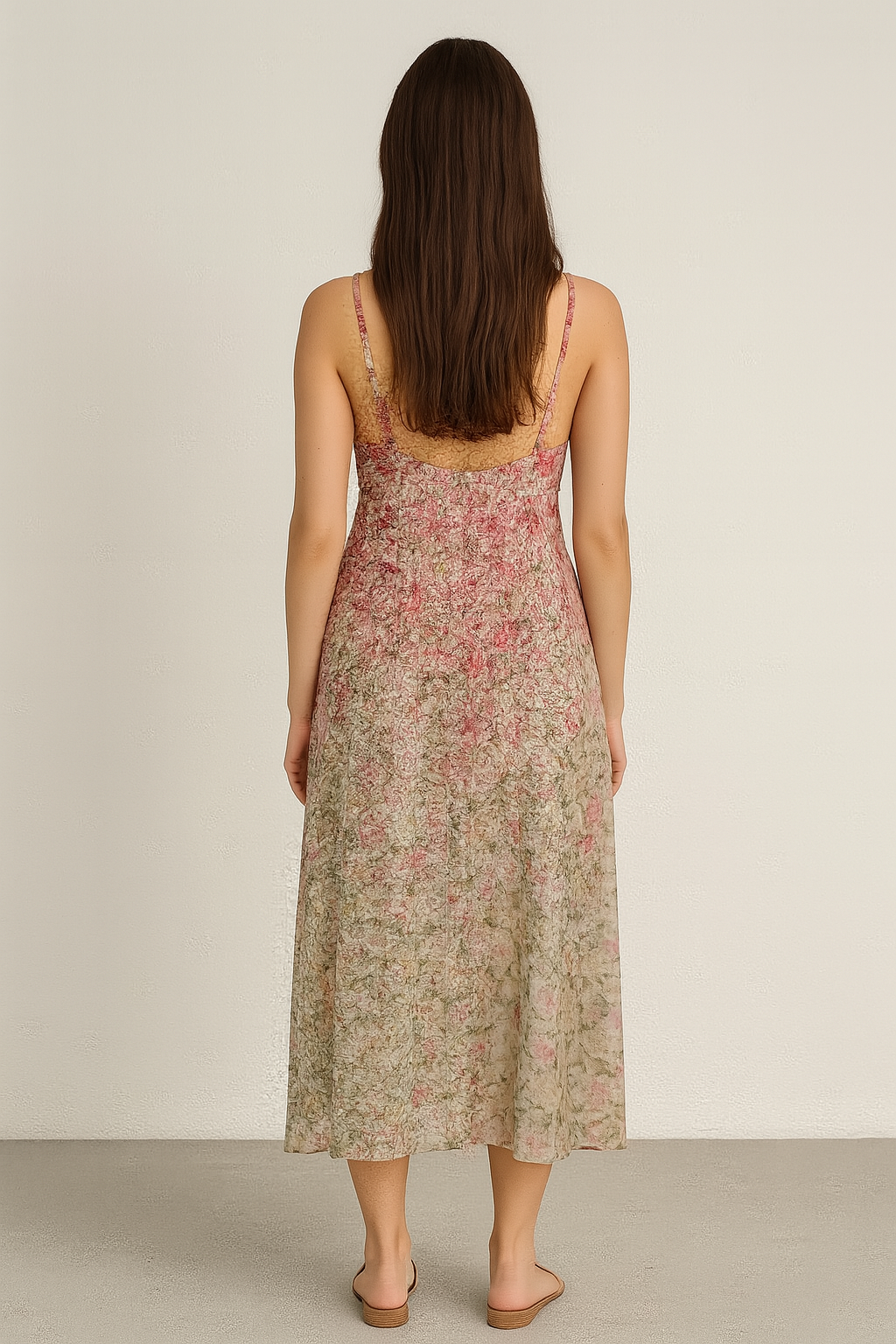 Silk Floral Midi Dress