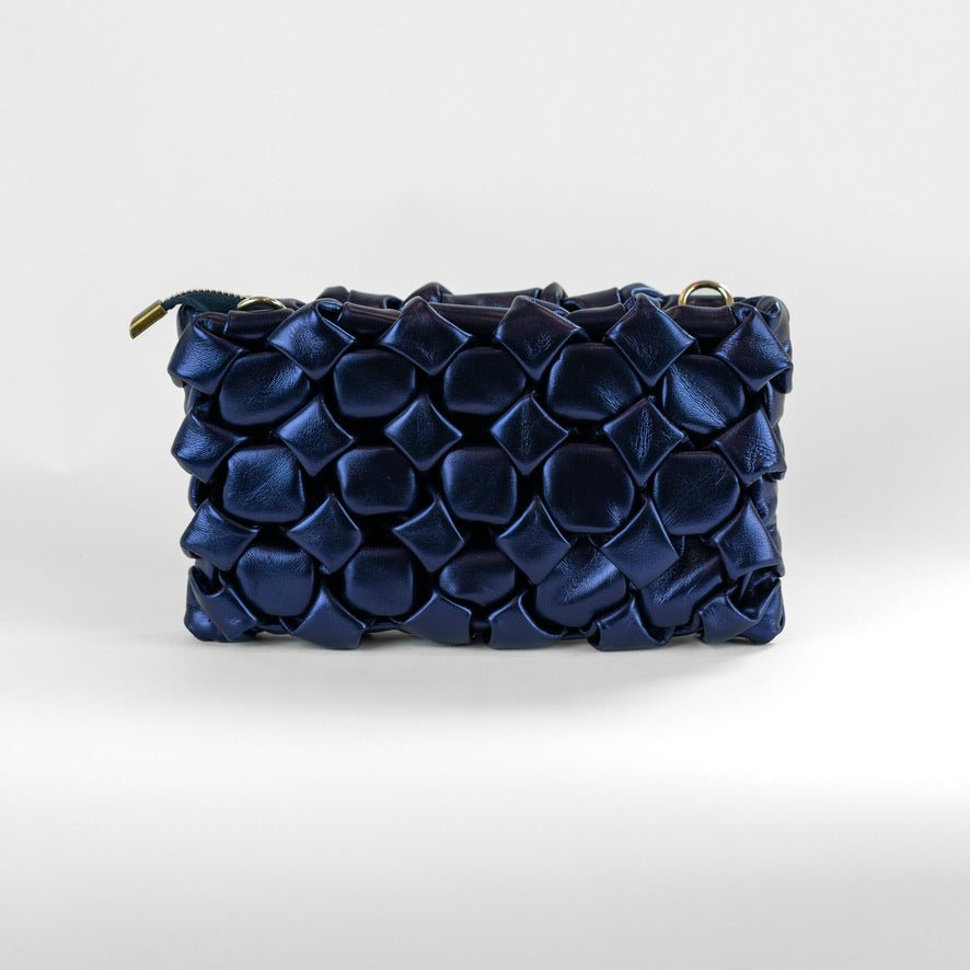 Lucille Woven Nappa Clutch