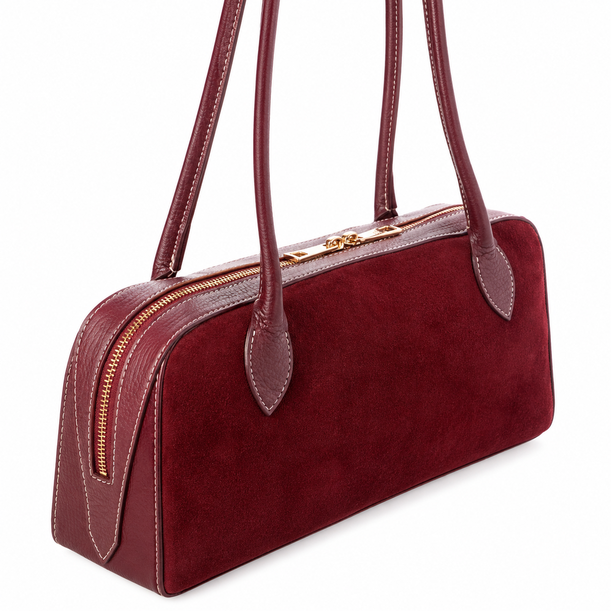 Suede East-West Bag