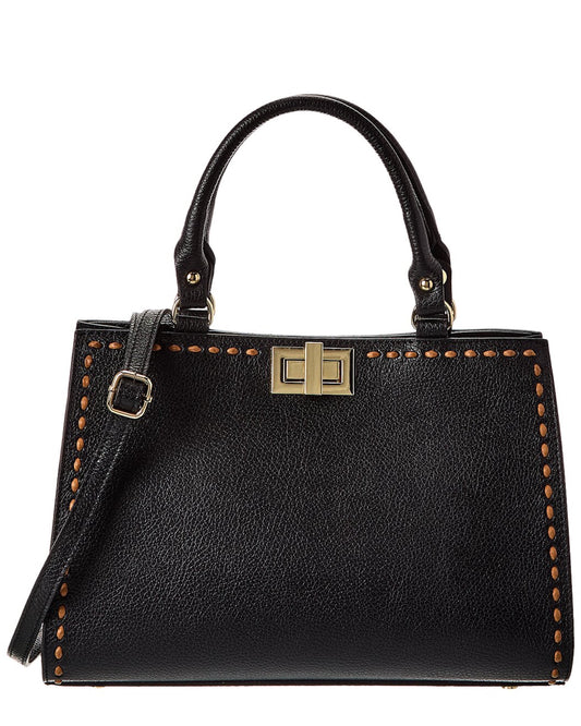 Structured Top-Handle Leather Tote