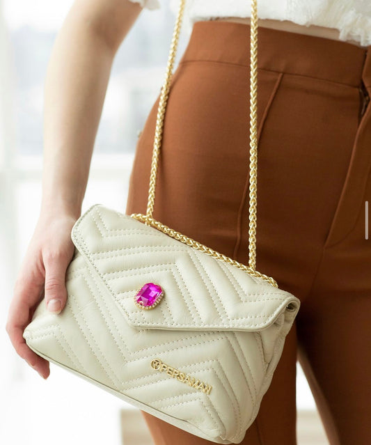 Leather Crossbody with Gem